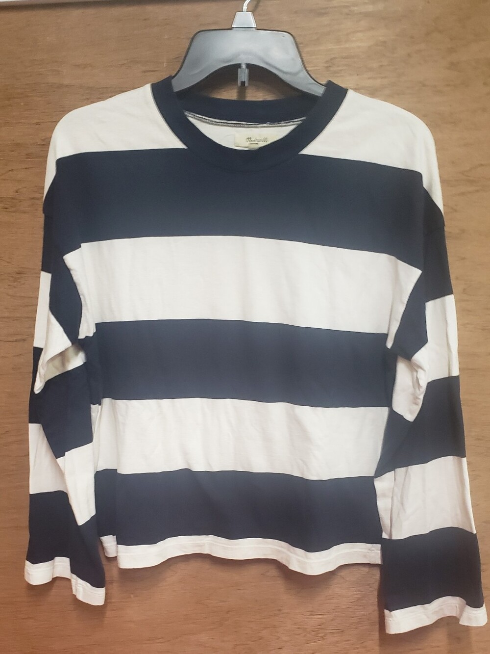 Madewell Rugby Striped Navy And White Long Sleeve Tee EUC Small